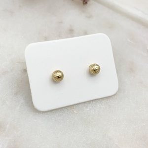 Small Speckled Ball Stud Earrings Gold